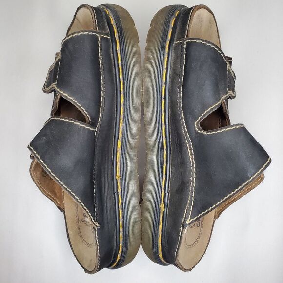Dr Martens Men's Black Leather Sandals with Velcro Straps Size 12 - Picture 6 of 10